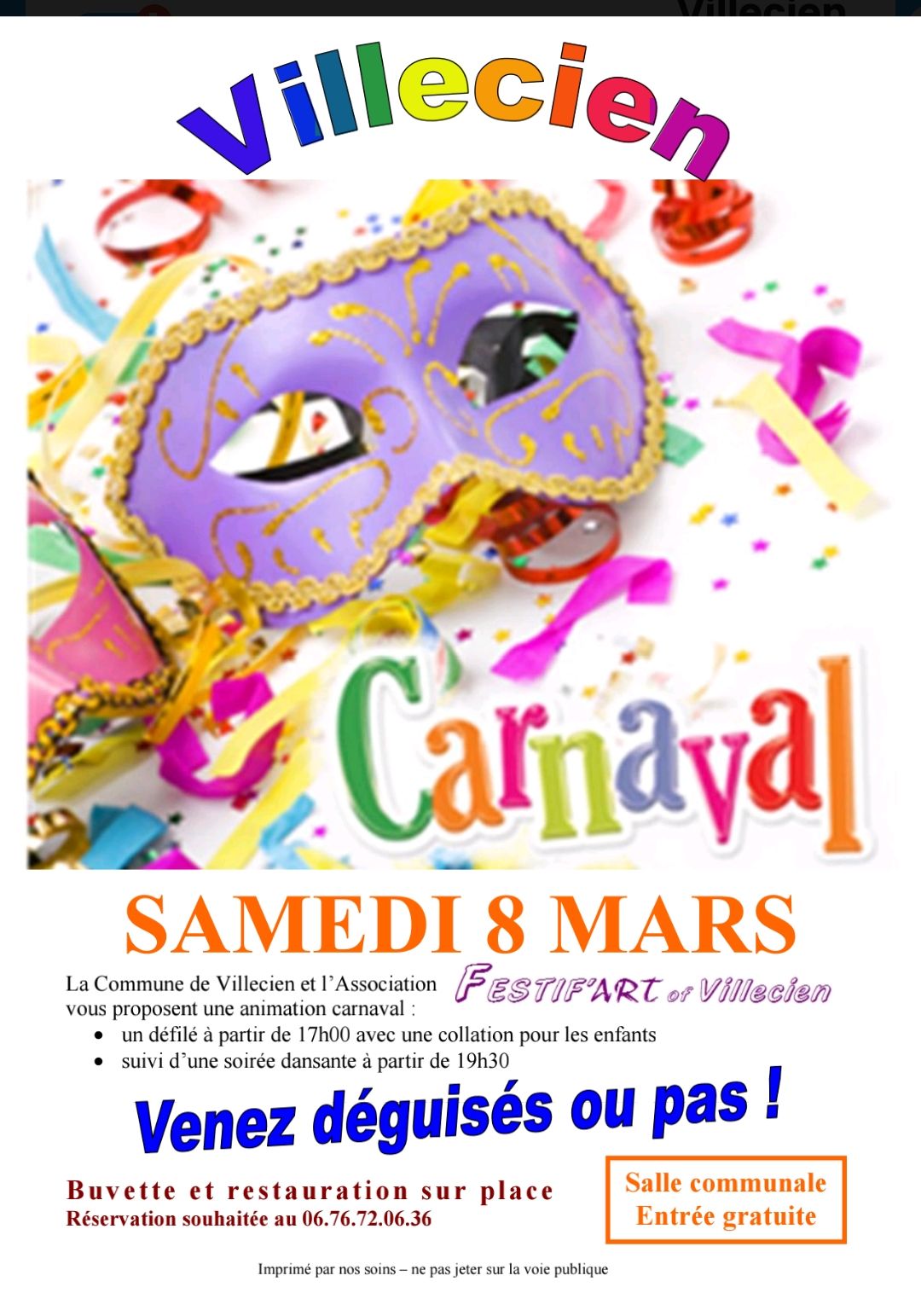 Carnaval samedi 8 mars